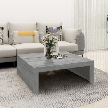 vidaXL Τραπεζάκι Σαλονιού Γκρι Sonoma 100x100x35cm Επεξεργασμένο Ξύλο 1 τεμ.