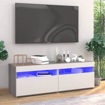 vidaXL Έπιπλα Τηλεόρασης με LED 2 τεμ. Γκρι Sonoma 60x35x40cm