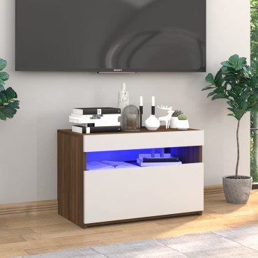 vidaXL Έπιπλο Τηλεόρασης με LED Καφέ Δρυς 60x35x40cm