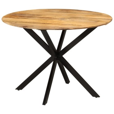 vidaXL Τραπεζαρία 110x78cm από Μασίφ Ξύλο Μάνγκο και Ατσάλι 1 τεμ.