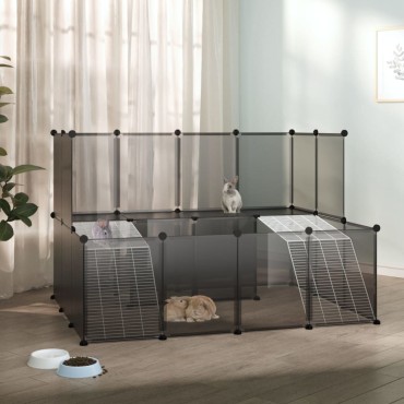 vidaXL Κλουβί Μικρών Ζώων Μαύρο 143x107x93 εκ. Πολυπροπυλένιο & Ατσάλι
