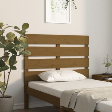 vidaXL Κεφαλάρι Κρεβατιού Μελί 100x3x80cm από Μασίφ Ξύλο Πεύκου 1 τεμ.
