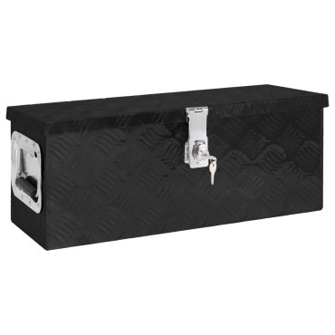 vidaXL Κουτί Αποθήκευσης Μαύρο 60 x 23,5 x 23 εκ. από Αλουμίνιο