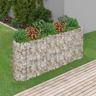 vidaXL Συρματοκιβώτιο-Γλάστρα Υπερυψωμένη 260x50x100 εκ Γαλβαν. Ατσάλι