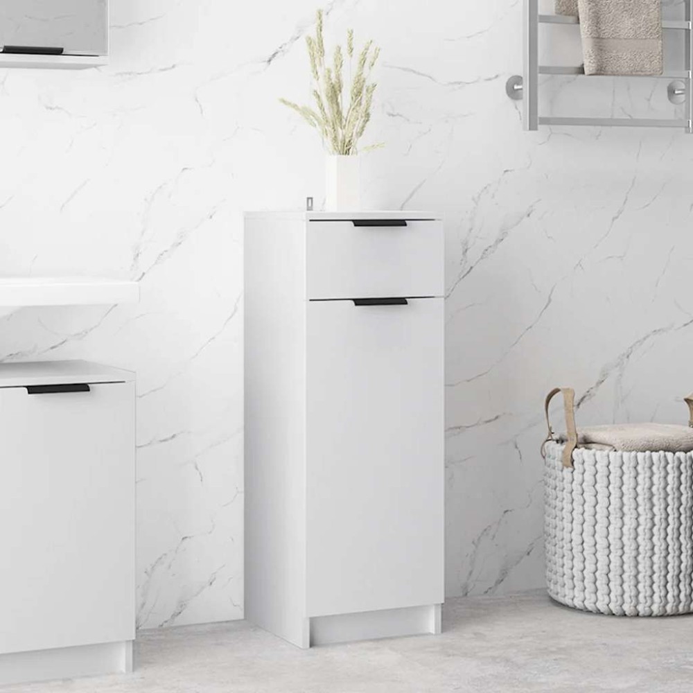 vidaXL Ντουλάπι Μπάνιου Λευκό 32x33,5x90cm Επεξεργασμένο Ξύλο 1 τεμ.