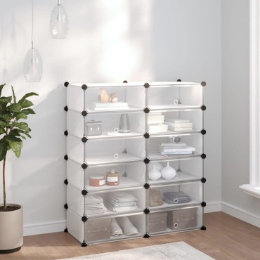 vidaXL Παπουτσοθήκη Διαφανής 94,5x36,5x106cm από Πολυπροπυλένιο