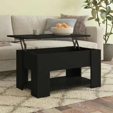 vidaXL Τραπεζάκι Σαλονιού Μαύρο 79x49x41cm Επεξεργασμένο Ξύλο 1 τεμ.