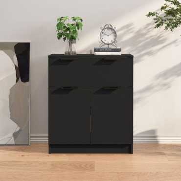 vidaXL Ντουλάπι Μαύρο 60x30x70cm από Επεξεργασμένο Ξύλο 1 τεμ.