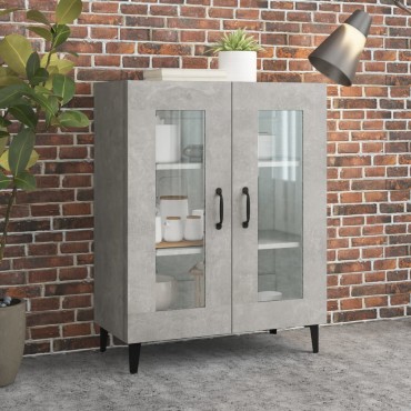 vidaXL Ντουλάπι Γκρι Σκυροδέματος 69,5x34x90cm Επεξεργασμένο Ξύλο 1 τεμ.