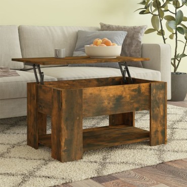 vidaXL Τραπεζάκι Σαλονιού Καπνιστή Δρυς 79x49x41cm Επεξεργασμ. Ξύλο 1 τεμ.