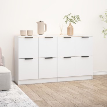 vidaXL Ντουλάπια 2 τεμ. άσπρο 60x30x70cm Επεξεργασμένο Ξύλο