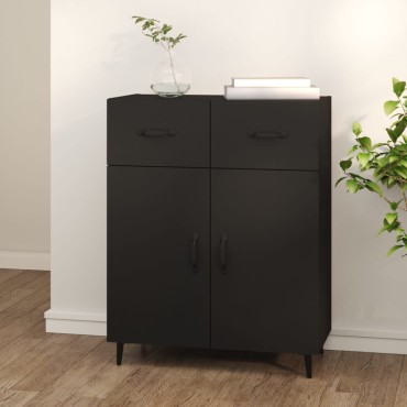 vidaXL Συρταριέρα Μαύρη 69,5x34x90cm από Επεξεργασμένο Ξύλο 1 τεμ.