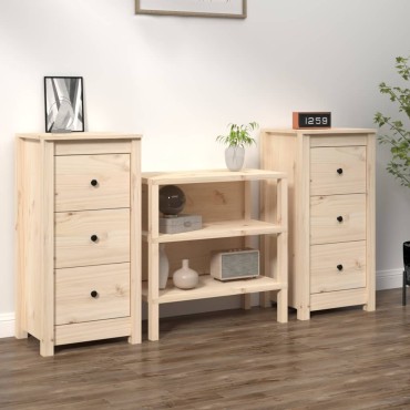 vidaXL Ντουλάπια 2 τεμ. 40x35x80cm από Μασίφ Ξύλο Πεύκου