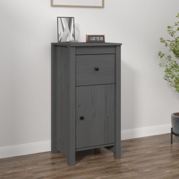 vidaXL Ντουλάπι Γκρι 40x35x80cm από Μασίφ Ξύλο Πεύκου 1 τεμ.