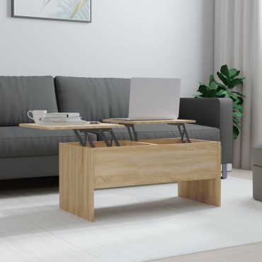 vidaXL Τραπεζάκι Σαλονιού Sonoma Δρυς 102x50,5x46,5cm Επεξεργ. Ξύλο 1 τεμ.