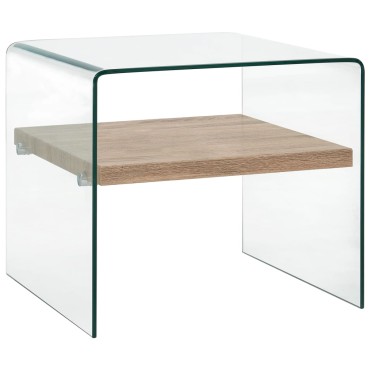 vidaXL Τραπεζάκι Σαλονιού Διάφανο 50x50x45cm από Ψημένο Γυαλί 1 τεμ.