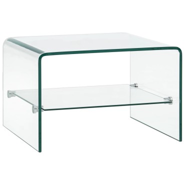vidaXL Τραπεζάκι Σαλονιού Διάφανο 50x45x33cm από Ψημένο Γυαλί 1 τεμ.