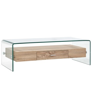 vidaXL Τραπεζάκι Σαλονιού Διάφανο 98x45x31cm από Ψημένο Γυαλί 1 τεμ.