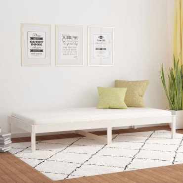 vidaXL Καναπές Κρεβάτι Χωρίς Στρώμα Λευκό 90x200cm Μασίφ Ξύλο Πεύκου 1 τεμ. - Μονό