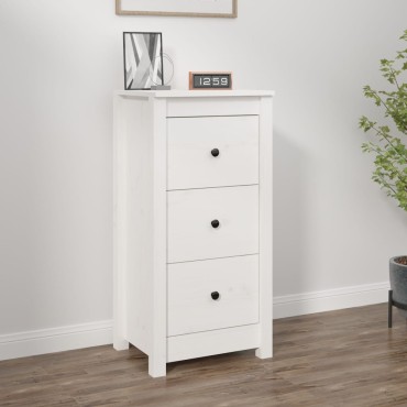 vidaXL Ντουλάπι Λευκό 40x35x80cm από Μασίφ Ξύλο Πεύκου 1 τεμ.