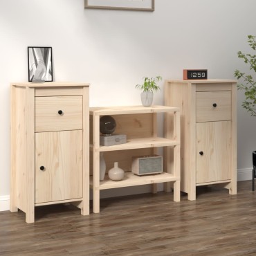 vidaXL Ντουλάπια 2 τεμ. 40x35x80cm από Μασίφ Ξύλο Πεύκου