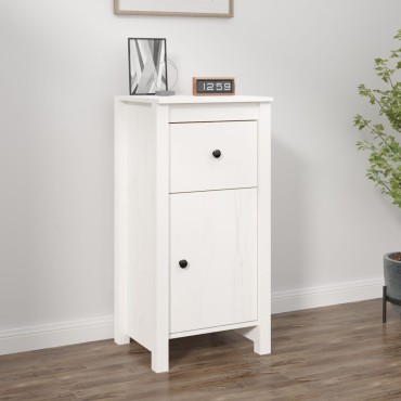 vidaXL Ντουλάπι Λευκό 40x35x80cm από Μασίφ Ξύλο Πεύκου 1 τεμ.
