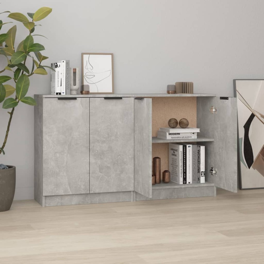 vidaXL Ντουλάπια 2 τεμ. Γκρι Σκυροδέματος 60x30x70cm Επεξεργ. Ξύλο