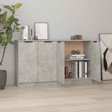 vidaXL Ντουλάπια 2 τεμ. Γκρι Σκυροδέματος 60x30x70cm Επεξεργ. Ξύλο