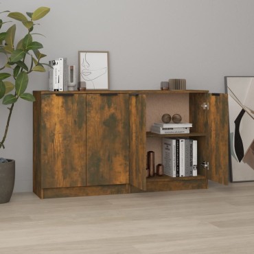 vidaXL Ντουλάπια 2 τεμ. Καπνιστή δρυς 60x30x70cm Επεξεργασμένο Ξύλο