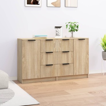 vidaXL Ντουλάπια 2 τεμ. Sonoma Δρυς 60x30x70cm Επεξεργασμένο Ξύλο