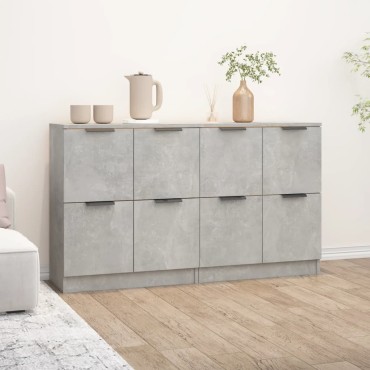 vidaXL Ντουλάπια 2 τεμ. Γκρι Σκυροδέματος 60x30x70cm Επεξεργ. Ξύλο