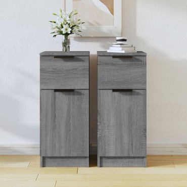 vidaXL Ντουλάπια 2 τεμ. Γκρι Sonoma 30x30x70cm Επεξεργασμένο Ξύλο