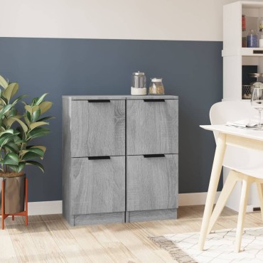 vidaXL Ντουλάπια 2 τεμ. Γκρι Sonoma 30x30x70cm Επεξεργασμένο Ξύλο