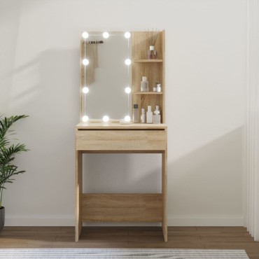 vidaXL Μπουντουάρ με LED Sonoma Δρυς 60x40x140cm