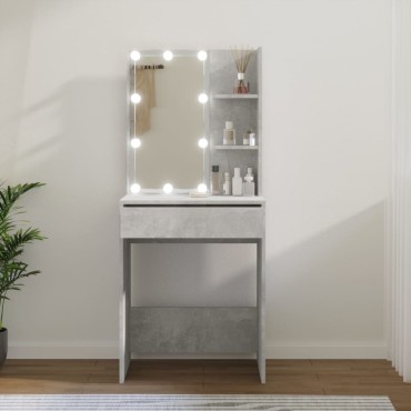 vidaXL Μπουντουάρ με LED Γκρι Σκυροδέματος 60x40x140cm