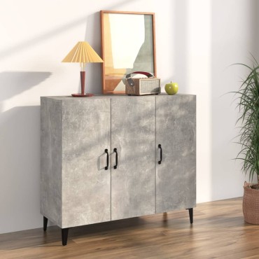 vidaXL Ντουλάπι Γκρι Σκυροδέματος 90x34x80cm Επεξεργασμένο Ξύλο 1 τεμ.