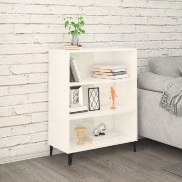 vidaXL Ντουλάπι Γυαλιστερό Λευκό 69,5x32,5x90cm Επεξεργασμένο Ξύλο 1 τεμ.