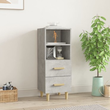 vidaXL Ντουλάπι Γκρι Σκυροδέματος 34,5x34x90cm Επεξεργασμένο Ξύλο 1 τεμ.