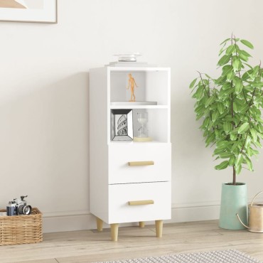 vidaXL Ντουλάπι Γυαλιστερό Λευκό 34,5x34x90cm Επεξεργασμένο Ξύλο 1 τεμ.