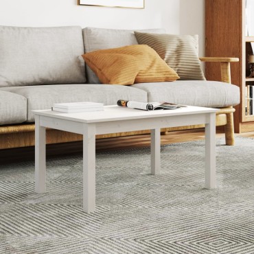 vidaXL Τραπεζάκι Σαλονιού Λευκό 80x50x40cm από Μασίφ Ξύλο Πεύκου 1 τεμ.