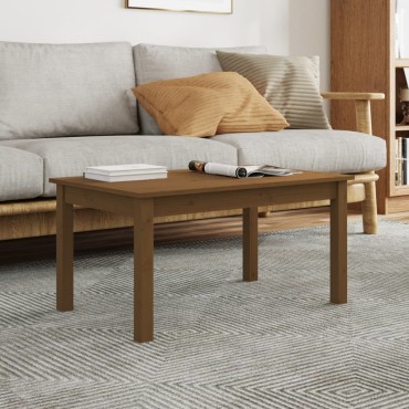 vidaXL Τραπεζάκι Σαλονιού Καφέ Μελί 80x50x40cm Μασίφ Ξύλο Πεύκου 1 τεμ.