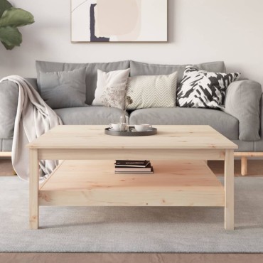 vidaXL Τραπεζάκι Σαλονιού Γκρι 100x100x40cm από Μασίφ Ξύλο Πεύκου 1 τεμ.