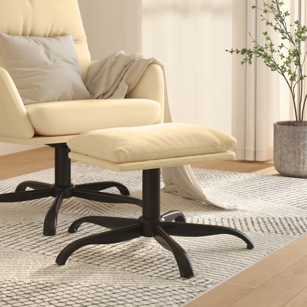 vidaXL Υποπόδιο Λευκό 60x60x36cm Βελούδινο 1 τεμ.
