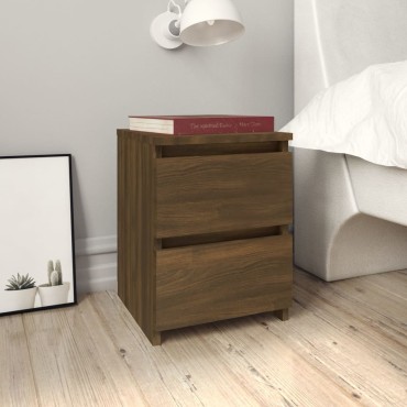 vidaXL Κομοδίνο Καπνιστή Δρυς 30x30x40cm από Επεξεργασμένο Ξύλο 1 τεμ.
