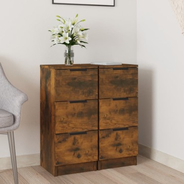 vidaXL Ντουλάπια 2 τεμ. Καπνιστή δρυς 30x30x70cm Επεξεργασμένο Ξύλο