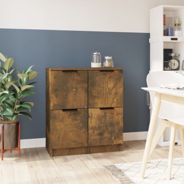 vidaXL Ντουλάπια 2 τεμ. Καπνιστή δρυς 30x30x70cm Επεξεργασμένο Ξύλο