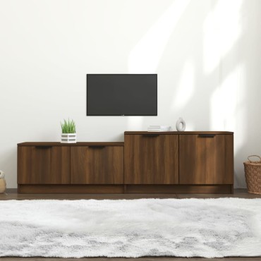 vidaXL Έπιπλο Τηλεόρασης Καφέ Δρυς 158,5x36x45cm Επεξεργασμένο Ξύλο