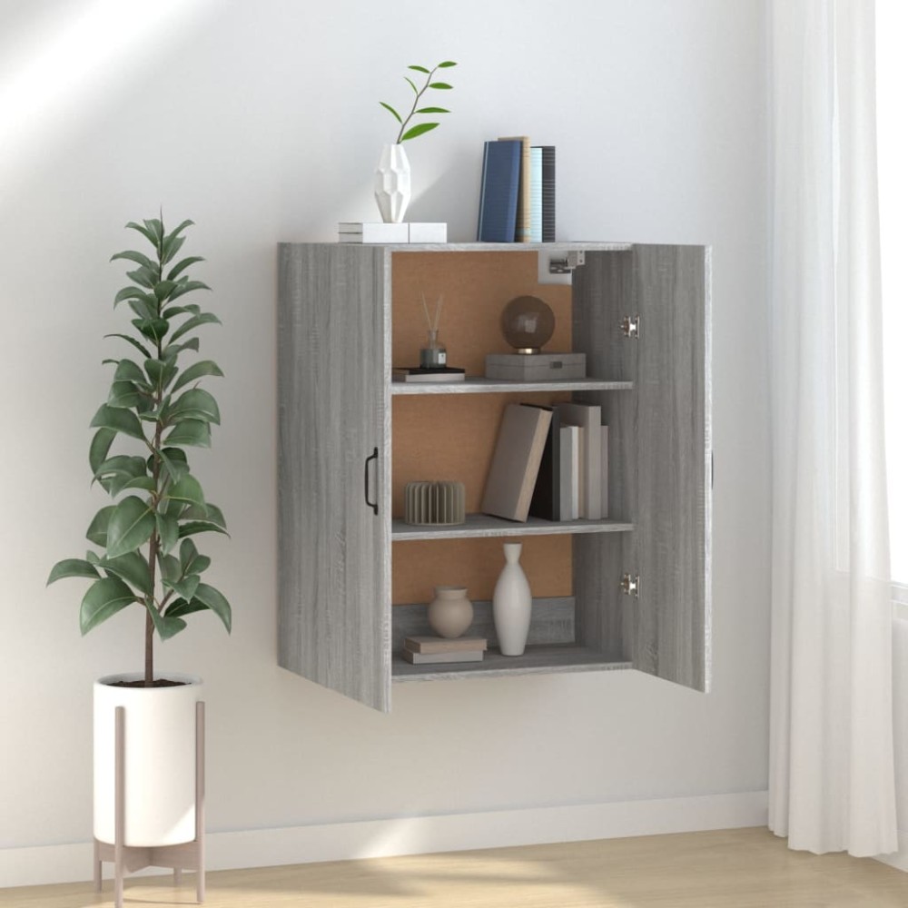 vidaXL Ντουλάπι Κρεμαστό Γκρι sonoma 69,5x34x90cm Επεξεργασμένο Ξύλο 1 τεμ.