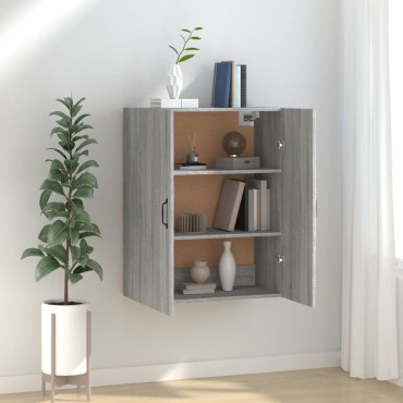 vidaXL Ντουλάπι Κρεμαστό Γκρι sonoma 69,5x34x90cm Επεξεργασμένο Ξύλο 1 τεμ.