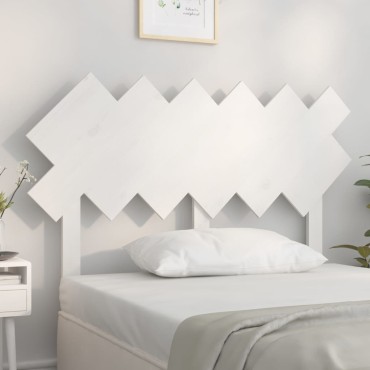 vidaXL Κεφαλάρι Κρεβατιού Λευκό 122,5x3x80,5cm από Μασίφ Ξύλο Πεύκου 1 τεμ.